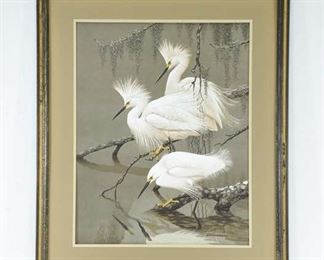 Print Guy Coheleach White Cranes