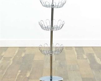 Vintage Chrome 3 Tier Basket Stand