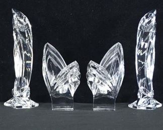 Set Of 4 1980'S Art Deco Votives