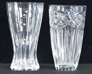 Pair Of Mix Lot Vintage Glass Vases