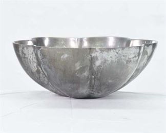 Vintage Pewter Flower Bowl