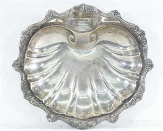 Vintage Clamshell Motif Silverplate Tray