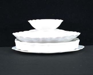 Set Of 3 Mix Lot White Porcelain Platters