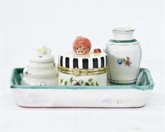 Set Of 4 Mix Lot Ceramic Tableware & Decor