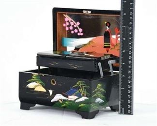 Hand Painted Vintage Japanese Jewelry Box