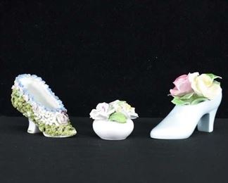Set Of 3 Mix Lot Porcelain Trinkets