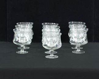 Set Of 10 Etched Glass Shrimp Cocktail Glasses