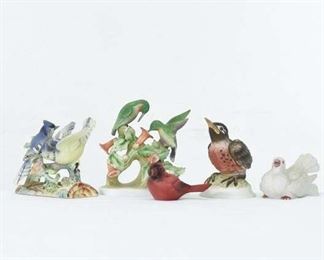 Set Of 5 Mix Lot Porcelain Bird Collectible Figures