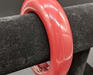Trina Turk Cranberry Red Bold Resin Bangle Bracelet
