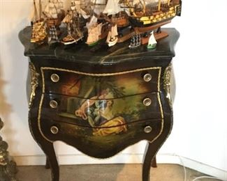 PAINTED BOMBE CHEST