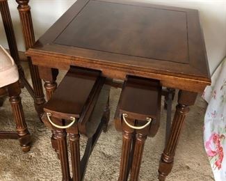 Side table with stored trays!