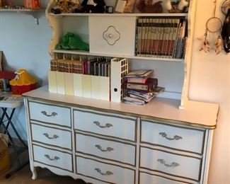 French provincial dresser with hutch