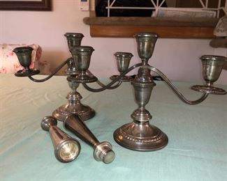 Weighted sterling silver candlesticks