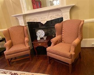 Pair of Henredon wingback chairs 