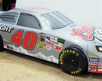 Large Coors Light Nascar Dodge Sterling Martin #40 Display By Promo Sports, Approx 93.5" L x 36" W x 26"H, Molded Plastic Body Over Aluminum Frame