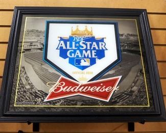 Budweiser Kansas City 2012 All Star Game Bar Mirror, 23.75" Wide x 19.5" High