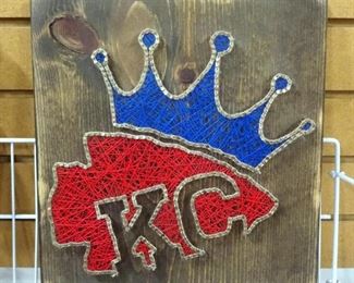 Wood Kansas City Chiefs Missouri Sign And Kansas City Chiefs & Royals String Art