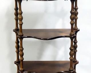 Two Wood Display Towers, 1 Corner Tower With 4 Shelves, 41" High, 1 With 5 Shelves, 55" High