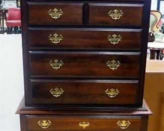 Kincaid 2 Piece Chest Of Drawers, 7 Drawers, Brass Hardware, Club Feet, 77" High x 38" Wide x 19" Deep