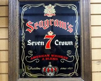 Seagrams Seven Crown Bar Mirror, 21" Wide x 25" High