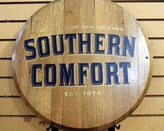 Southern Comfort Wood Barrel Head Wall Decor, 21" Dia
