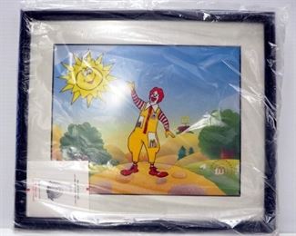 McDonald's Fine Art Cel, "Ronald McDonald And The Adventure Machine", McMemories Exclusive Number A0054, Framed With COA