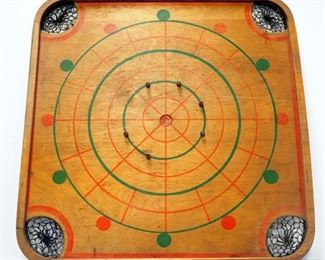 Carom Industries Inc Wood Carom Board, Nets Still Attached, Checkers On Reverse