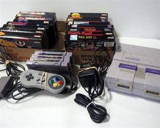 Super Nintendo Entertainment System, Includes Cord, 1 Controller, 20 Game Cartridges Including Space Invaders, Donkey Kong, Ms Pac-Man And Much More