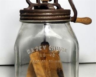 Antique Dazey Churn No. 40 With Original Glass Jar