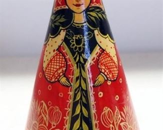 Hand-Painted Russian Wood Nesting Dolls, Two Sets Of 3 Dolls And One Additional Center Doll
