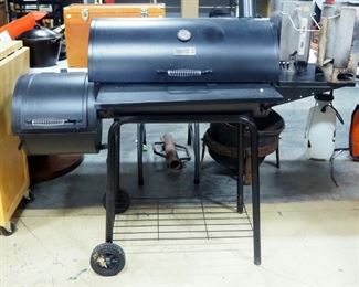 Royal Gourmet Wood/Charcoal Grill With Side Smoker, On Wheels, Never Used, And Two Charcoal Chimneys