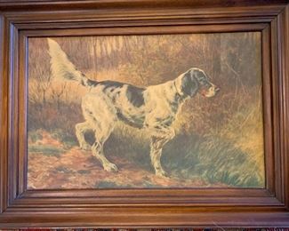 German-American artist, 1858-1928. Signed lower right. Watercolor on paper.  Edmund Henry Osthaus "Setter on Point"  Good condition 