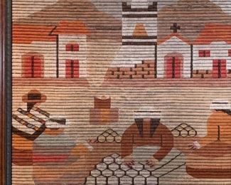 PERUVIAN WOVEN ALPACA WOOL WALL HANGING FIBER ART