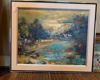 Parker Lee Mid Century Modern Abstract Painting Leo Leibsohn Original oil canvas