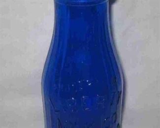 Neat 7 1/4" Cobalt Blue Glass Liberty Milk Bottle Buffalo N Y