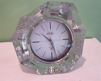 Heavy Vintage Lofty Crystal Step Quartz Clock By Hoya