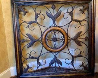 49” X 49” huge metal and wood ornate piece for any wall