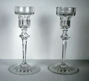 Beautiful pair of 12” candles sticks
from the Miller Rogaska Company
Deep well for ease in holding candles
Etched with the Rogaska Signature on the bottom