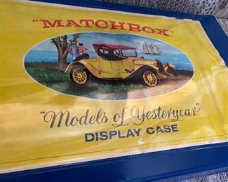 Vintage 1969 Matchbox Models of Yesteryear Cars in Display Case