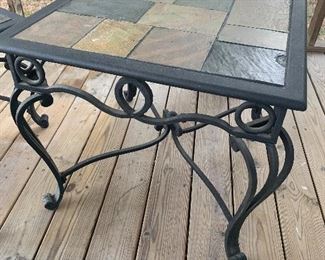 1 of 2 Stone Topped End Tables