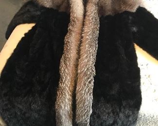 Silver fox/mink coat
