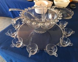 Heisey punch bowl set