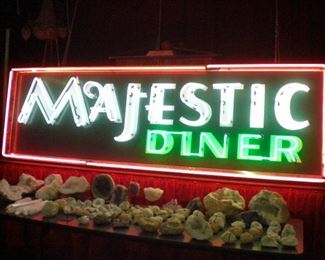 large Art Deco Majestic Diner 3 color neon sign in beautiful condition