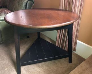 Wood Triangular Base Table with Round Top