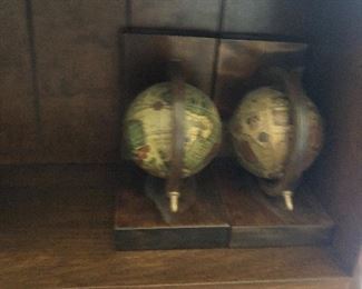 Vintage globe bookends