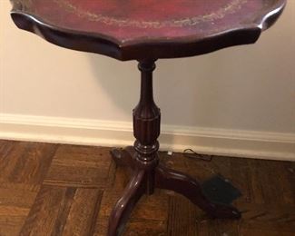 Leather top side table 