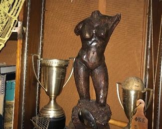 vintage  awards and sculpture