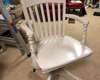 vintage swivel wooden office chair