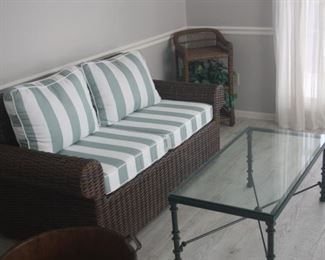 RESIN WICKER LOVE SEAT BY PIER 1