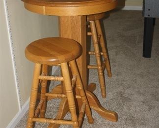 BAR HEIGHT TABLE + STOOLS